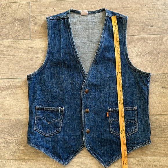 VTG 1970s Orange Tab Made in USA Levi’s Denim Vest - Picture 9 of 9